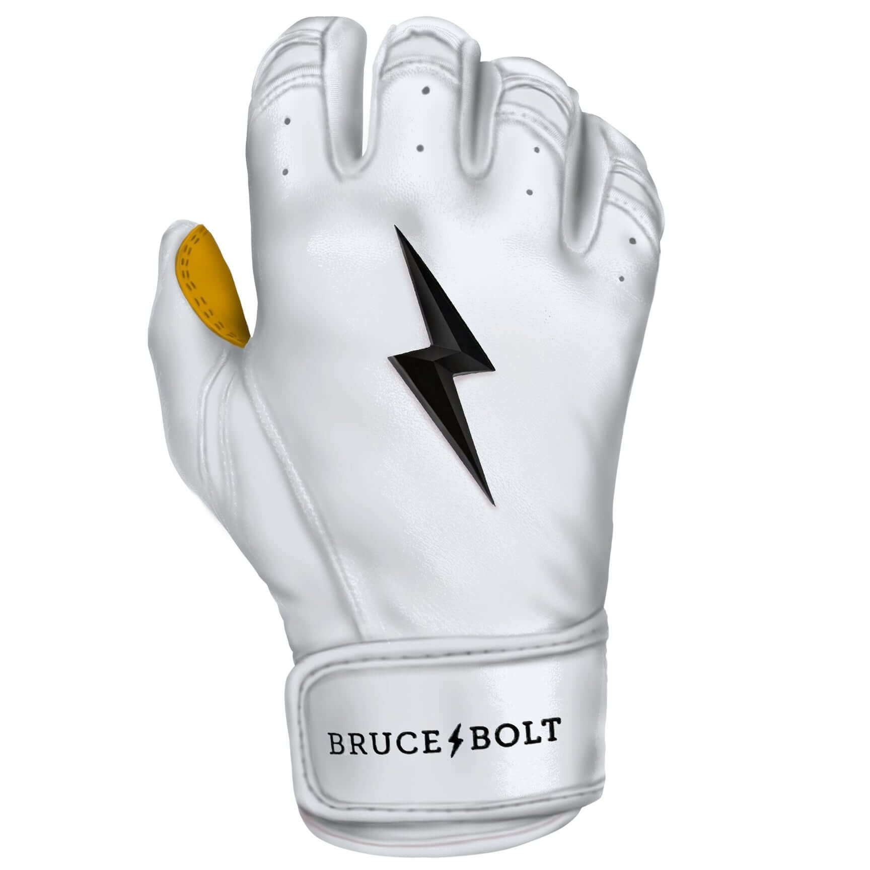 Bruce Bolt Premium Pro Short Cuff Batting Gloves White