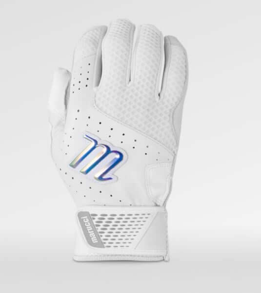 Marucci Youth Crest Batting Glove with durable synthetic palm and dimpled mesh back