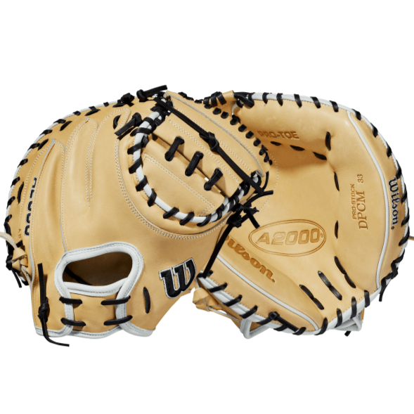 Wilson A2000 CM33 Catchers Mitt, Blonde/Black, Pro Stock® Select American Steerhide for durability and feel