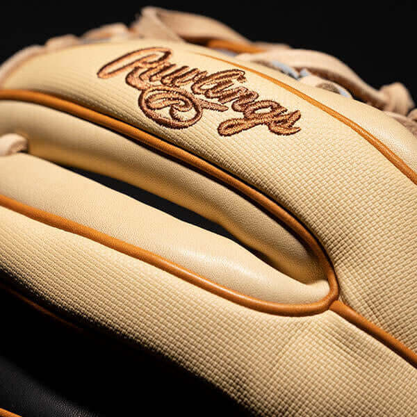 Rawlings Heart of The Hide Hybrid Pro Label 6 Infield Glove, 93-pattern, black and camel Speed Shell, numbered for collectors.