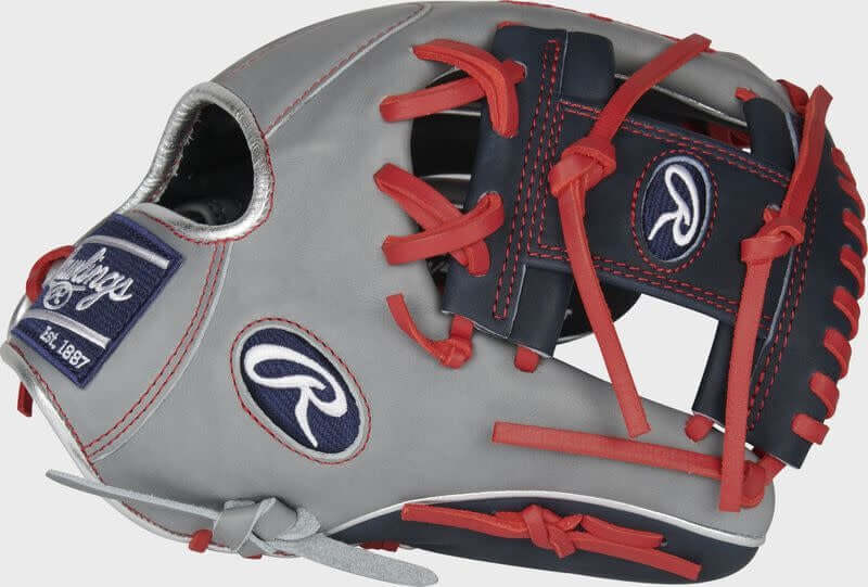 Rawlings Heart of the Hide R2G 11.75 in Francisco Lindor Baseball Glove, navy/gray design, right-hand throw