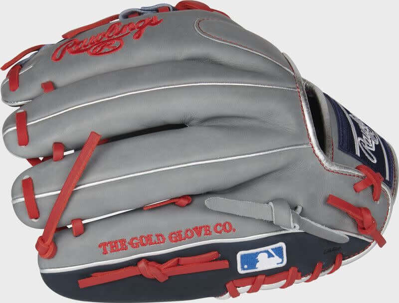 Rawlings Heart of the Hide R2G 11.75 in Francisco Lindor Baseball Glove, navy/gray design, right-hand throw