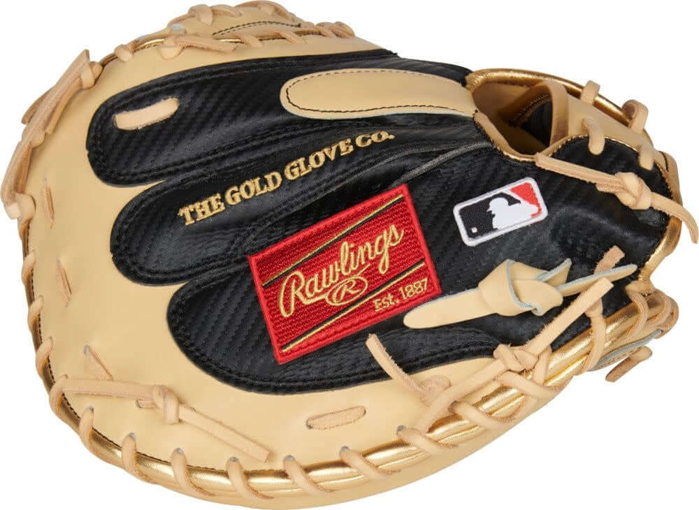 Rawlings Heart of the Hide HyperShell Catchers Mitt, RHT, 34, Camel/Black, One-Piece Solid Web