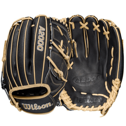 Wilson A2000 SuperSkin B2 12-inch baseball glove in black and blonde