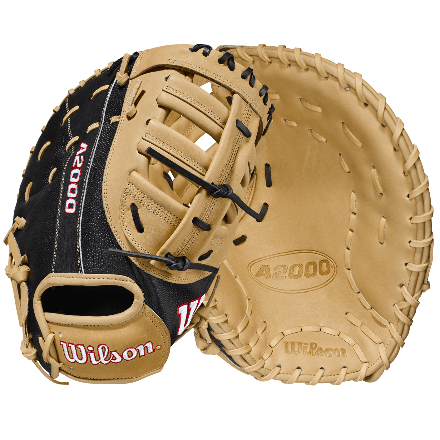 Wilson A2000 2820 SS 12.25 LHT First Base Mitt with Black SuperSkin and Blonde Pro Stock Leather