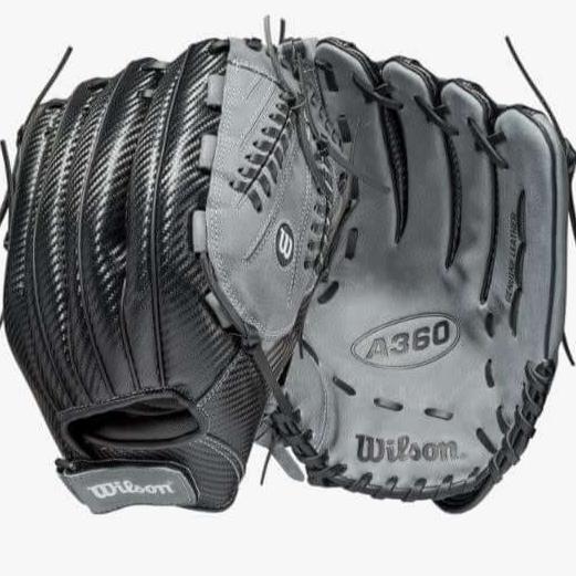 Wilson A360 Slowpitch 13-inch LHT glove in black/graphite/white