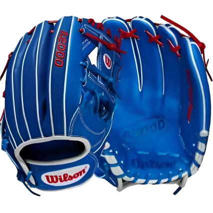 Wilson A2000 VG27 SS 12.25 baseball glove with Royal SuperSkin and Pro Stock Leather, Red Lacing