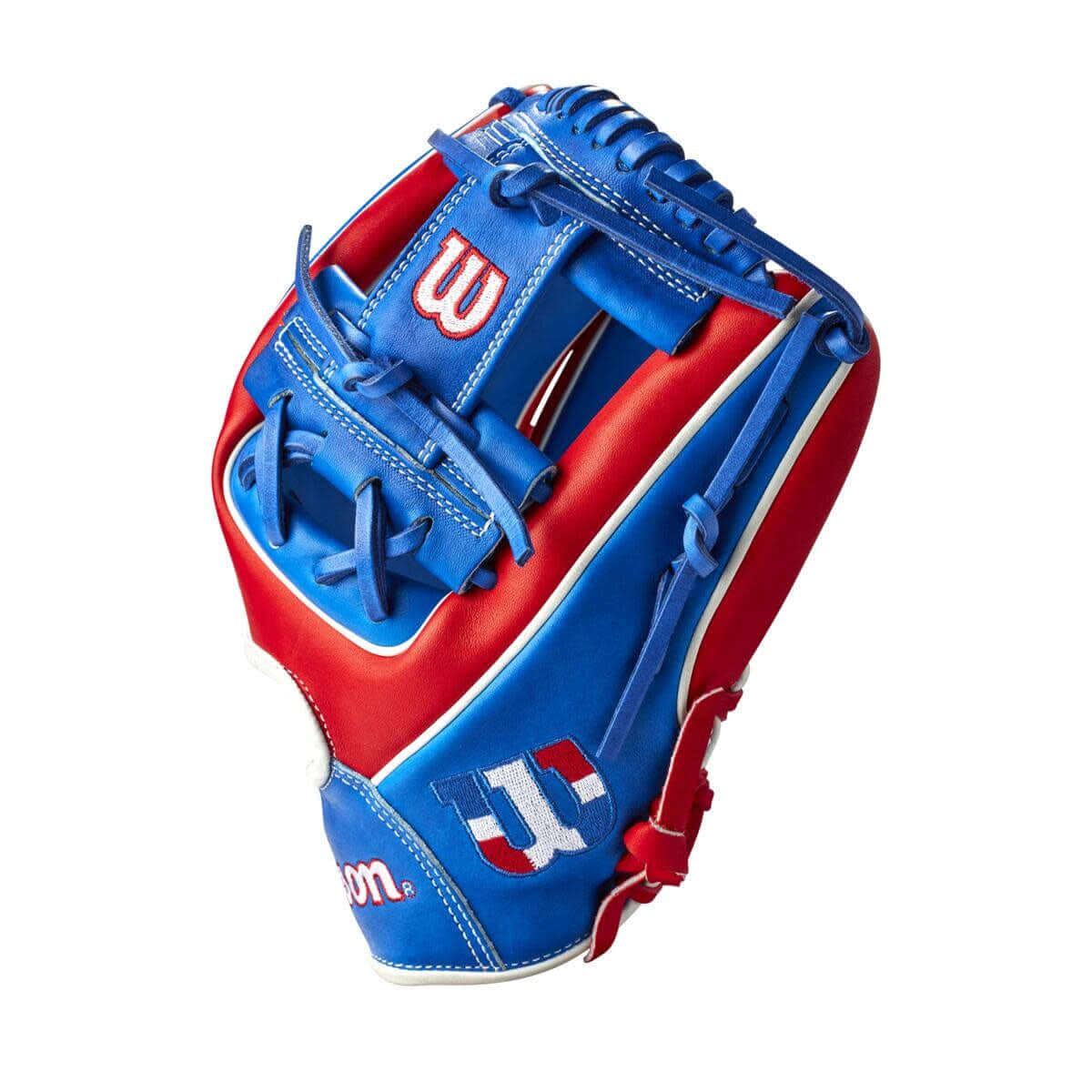 Dominican Republic flag on Wilson A2000 1786 Country Pride Series 11.5 Infield Glove.