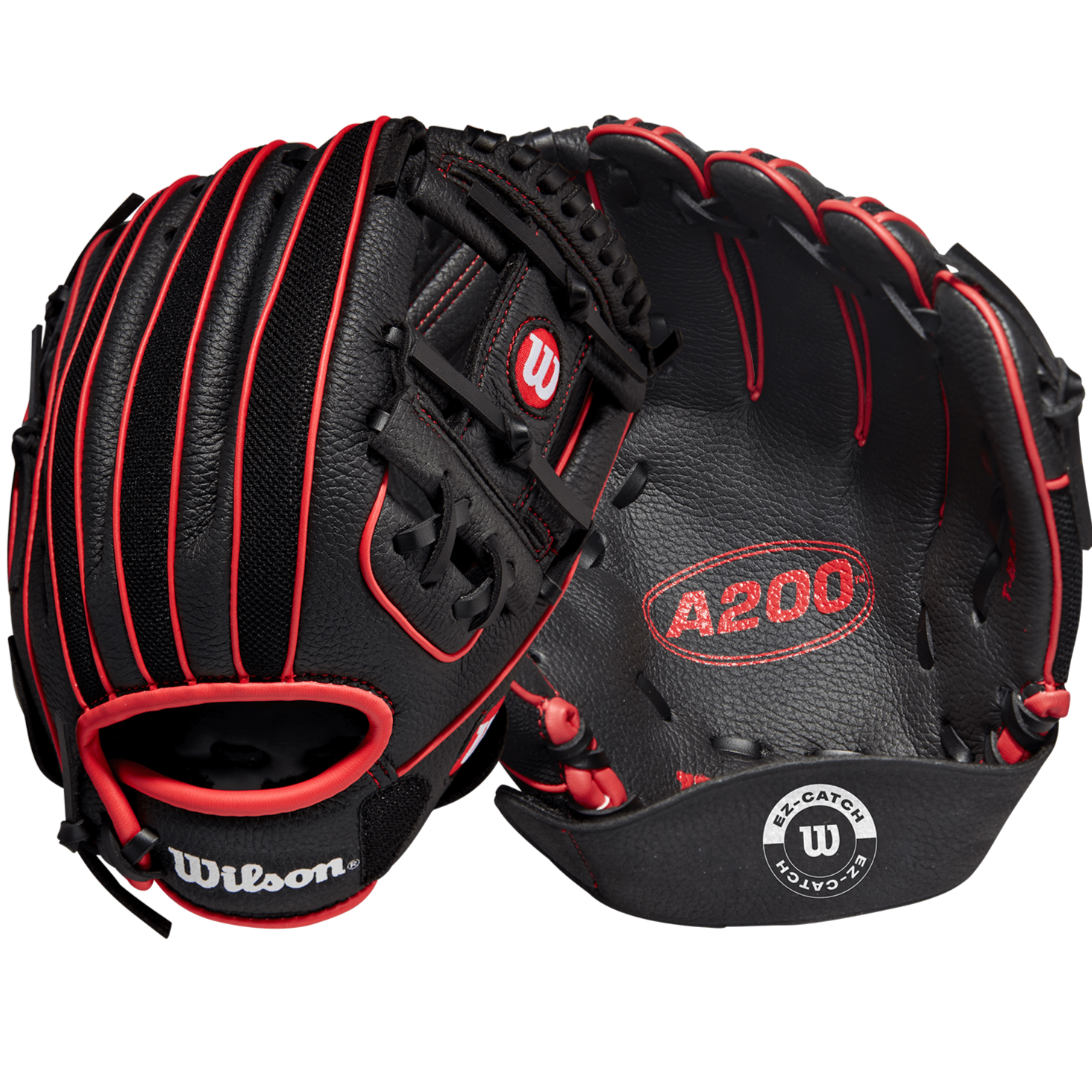 Wilson A200 Baseball Glove 10-inch Black/Red