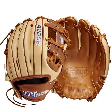 Wilson 2023 A2000 FP Sis Bates Game Model 11.75 Glove, Saddle Tan and Blonde Leather